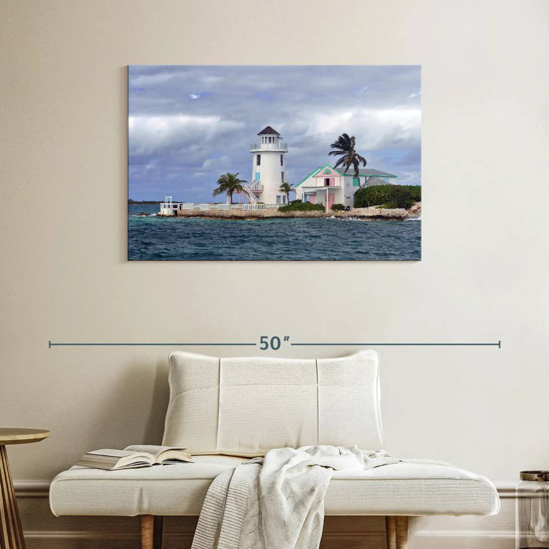 Bahamas beach lighthouse Aletra, H 26 po x l 39 po