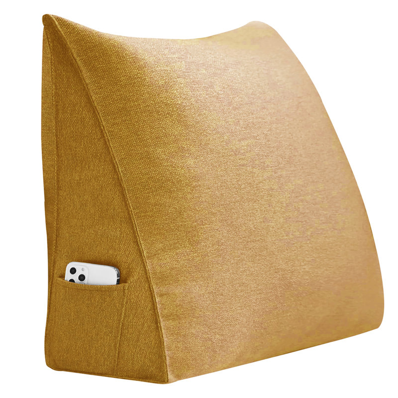 Triangular Backrest Cushion, Yellow, 50cm x 60cm