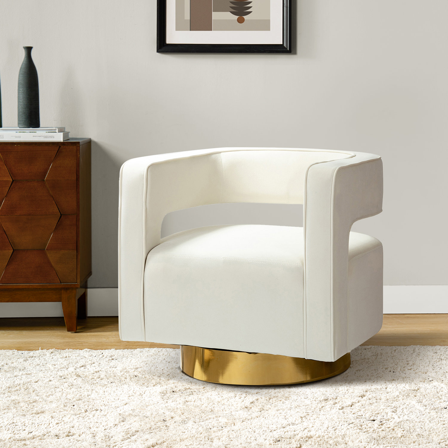 Accent Chair & Storable Ottoman Sherpa Chair w/Storage Ottoman - Plush & Space-Saving Design
