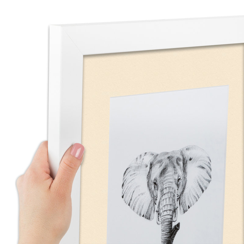 Cadre pour photo simple blanc mat 10 "x 20", Albâtre