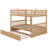 Full Over Full Rubber Wood Bunk Bed With Trundle, Convertible Ladder And Guardrail-1082016358