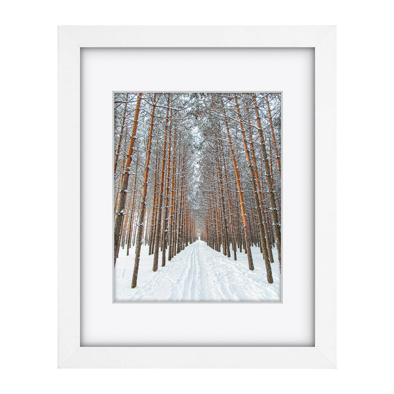 Cadre 11 x 14 en bois blanc avec passe-partout pour photos 8 x 10