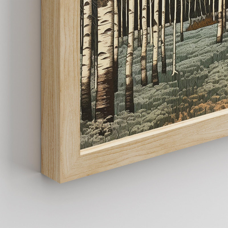 " Black And White Birch Trees ", 10" H x 8" W, Natural