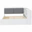 Lit plateforme double en bois avec tête de lit, tablettes et 2 tiroirs-121110612