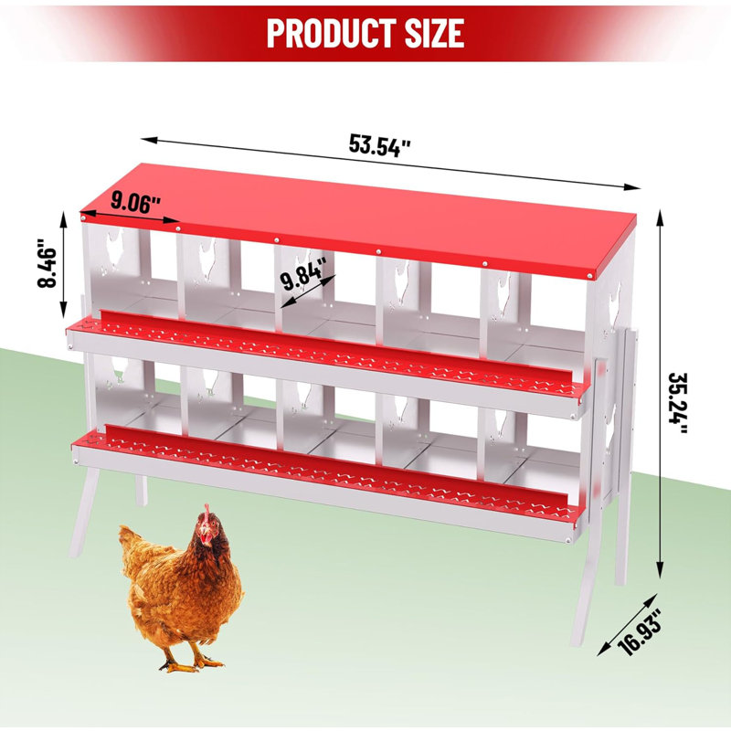 0.7mm Galvanized Steel Nesting Boxes, Red