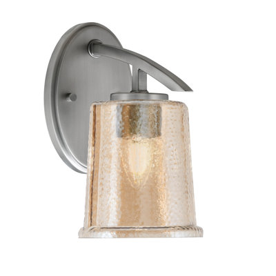 Applique murale Sunnydale Downlight, fini graphite, verre ambré bullé de 13,3 cm (5,25 po).