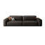 Causeuse-coussin standard en cuir véritable noir