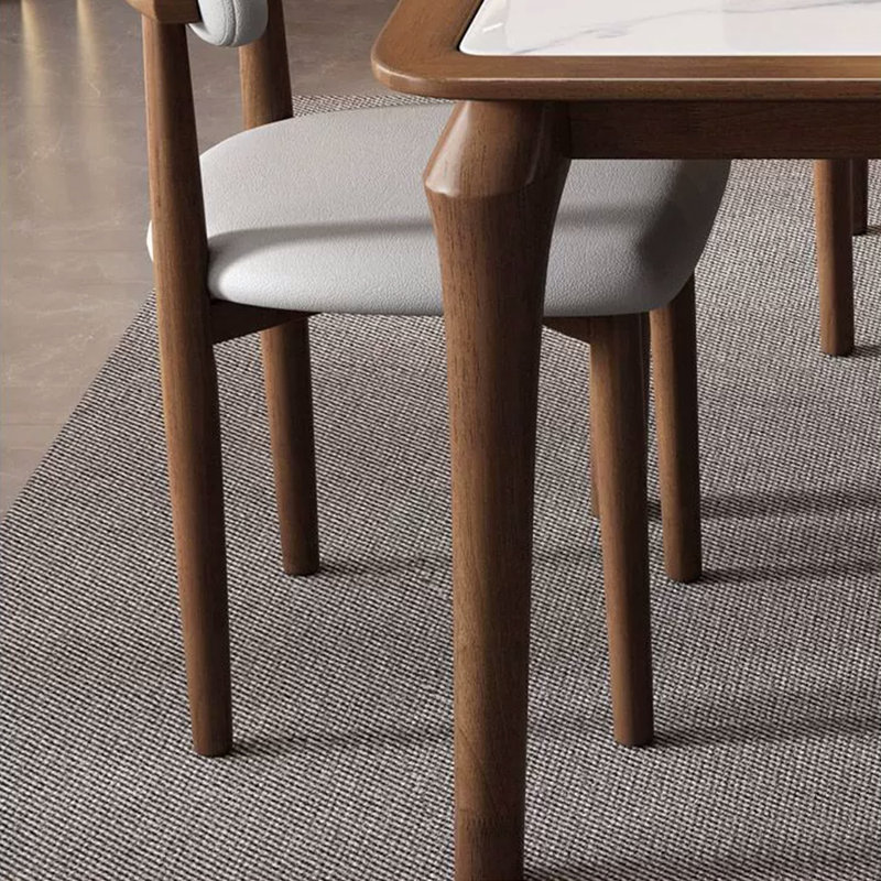 Rock board premium dining table and chair set, 29.52"H x 55.11"L x 31.49"W