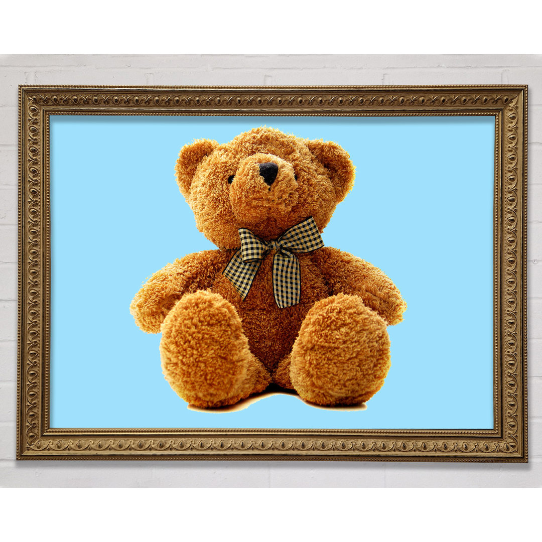 Gerahmtes Leinwandbild Teddy Bear Bow Lilac