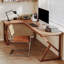 Bureaux en bois massif en L noyer-108609709-108609711