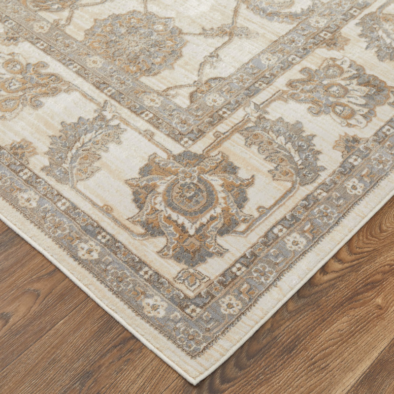 Viscose Floral Indoor Rug, Rectangle 5' x 7'6"