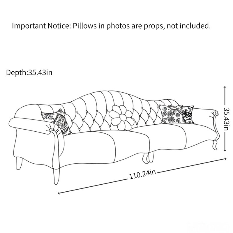 American-style Light Luxury Design Gray Sofa