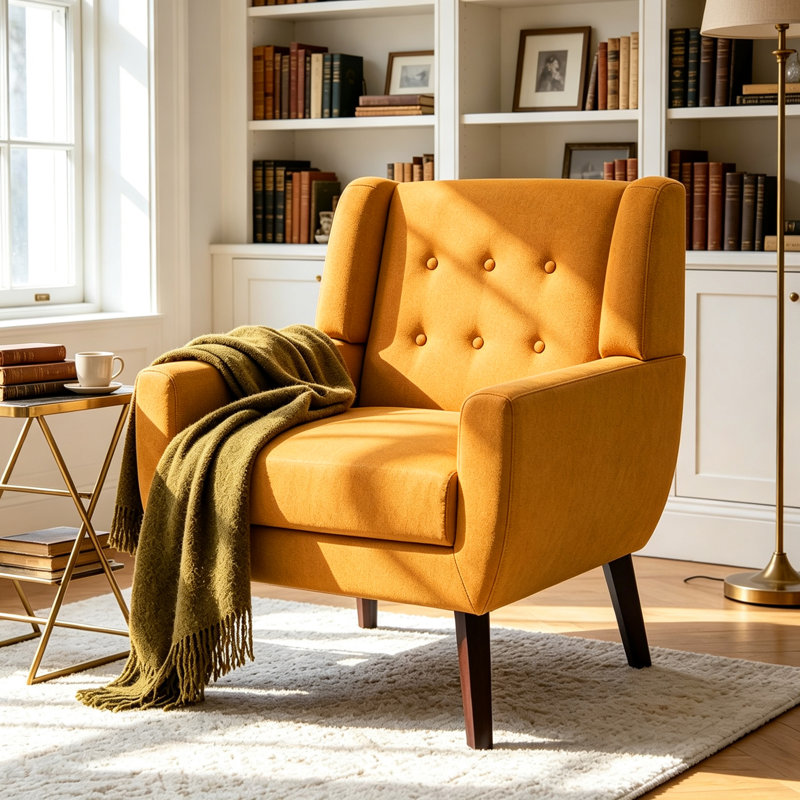Fauteuil Jaqueze, Mélange de lin orange performance