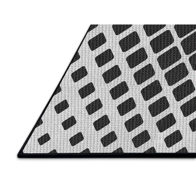 Tapis noir à motif géométrique Kisner, Rectangle 7 pi x 9 pi