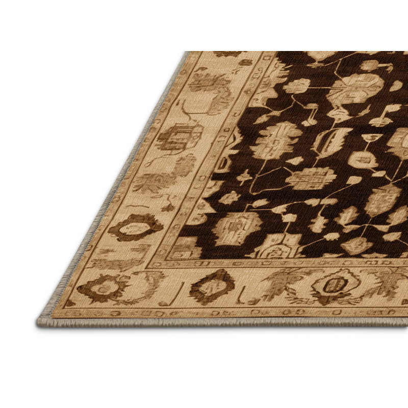 Tapis brun lavable à la machine, Tapis de couloir 2 pi x 5 pi