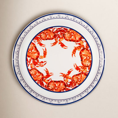 Golden Rabbit Crab House Enamel Platter