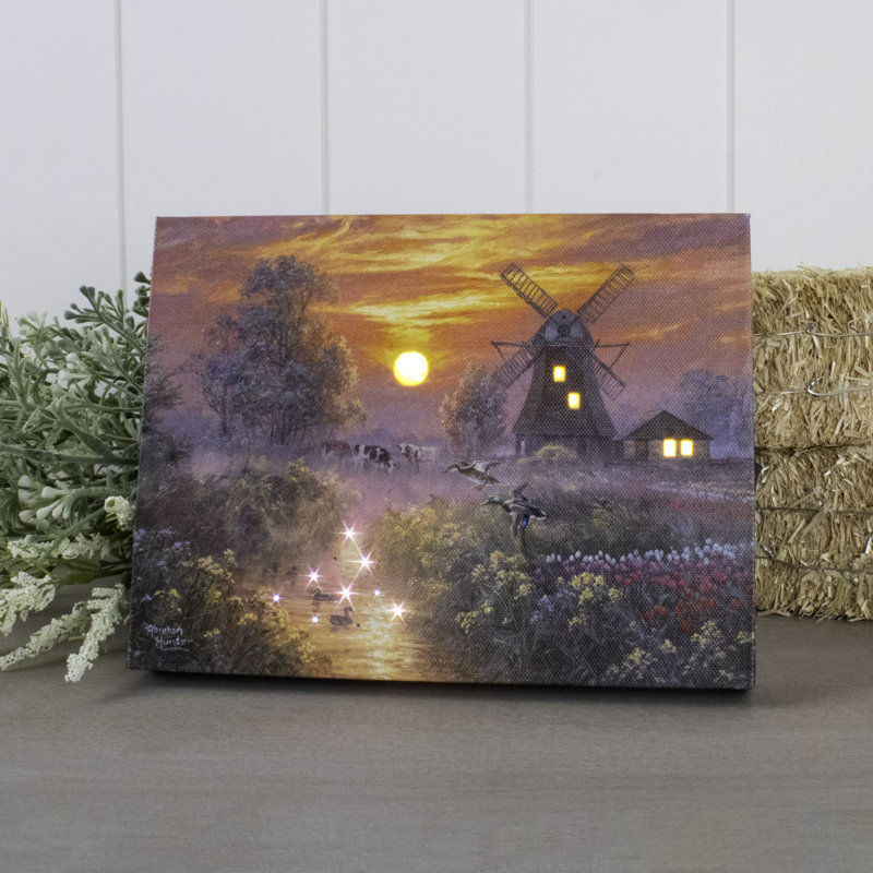 Peaceful Pond 8X6 Lighted Tabletop Canvas