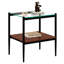 De 2 tables de bout en verre trempé lisse et table de rangement rectangulaire de 2 pièces-132839656