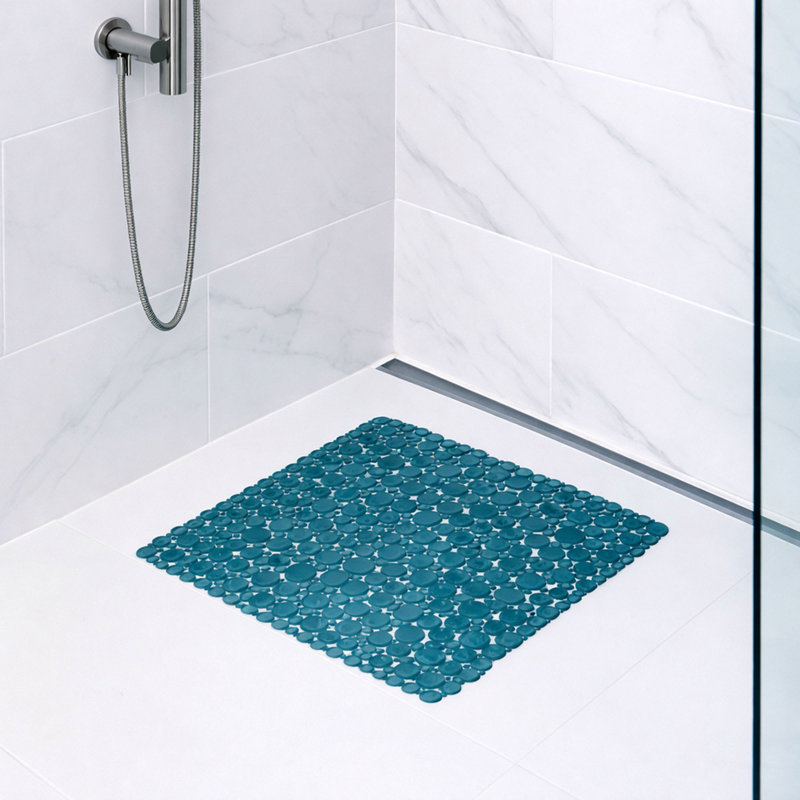 Tapis de douche antidérapant pour salle de bain, Bleu paon