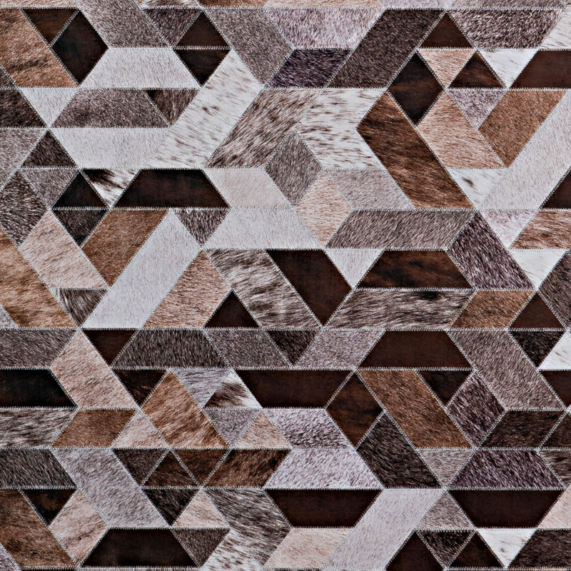 Tapis géométrique rectangulaire brun Jahmaal, Rectangle 5 pi x 7 pi