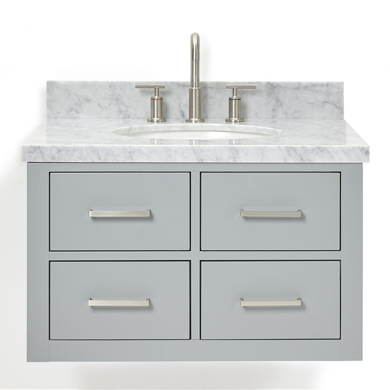 31'' W Single Vanity, Gray, Brushed Nickel