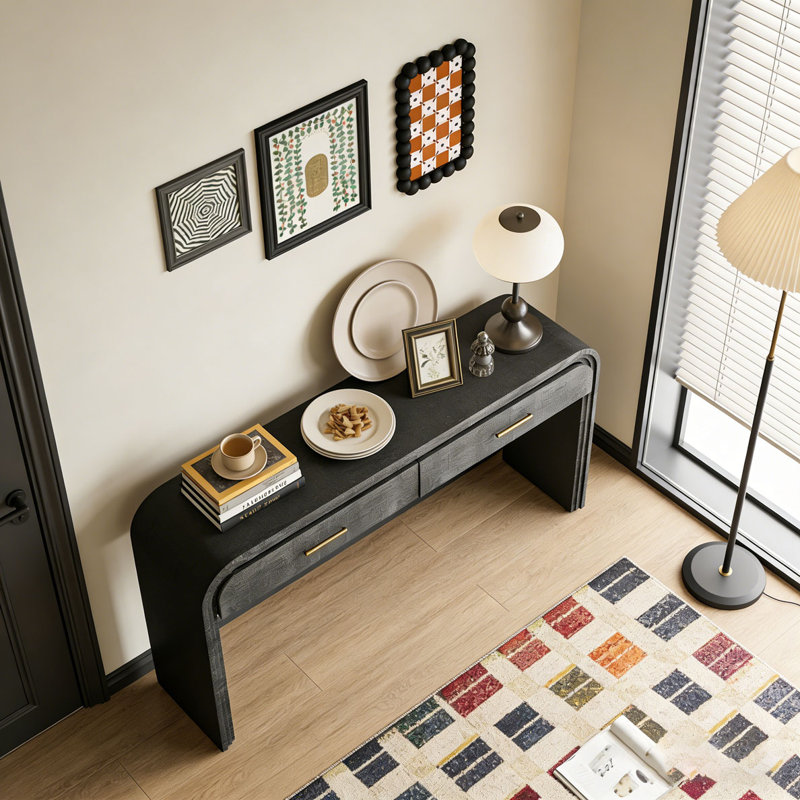 Console avec deux tiroirs supérieurs de style ouvert