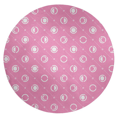 Tapis couleur rose/blanc lune phases
