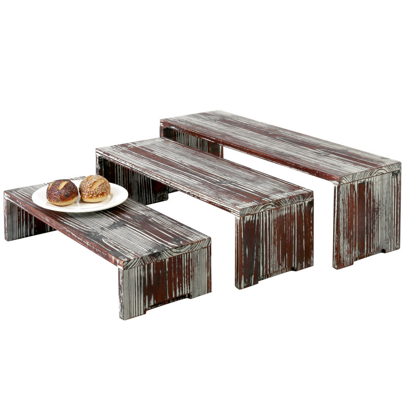 Torched 3-Piece Tiered Stand Set