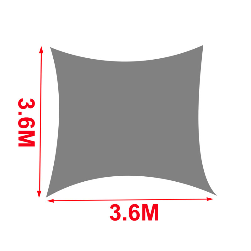Drumourne 3.6m x 3.6m Square Shade Sail, Anthracite