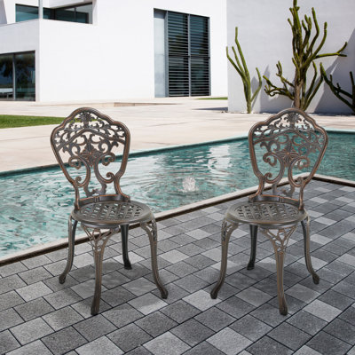 Chaise d'appoint d'extérieur en métal Bartlum
