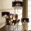 Haut 19 "Effleurer", accents argent et cristal, abat-jour noir