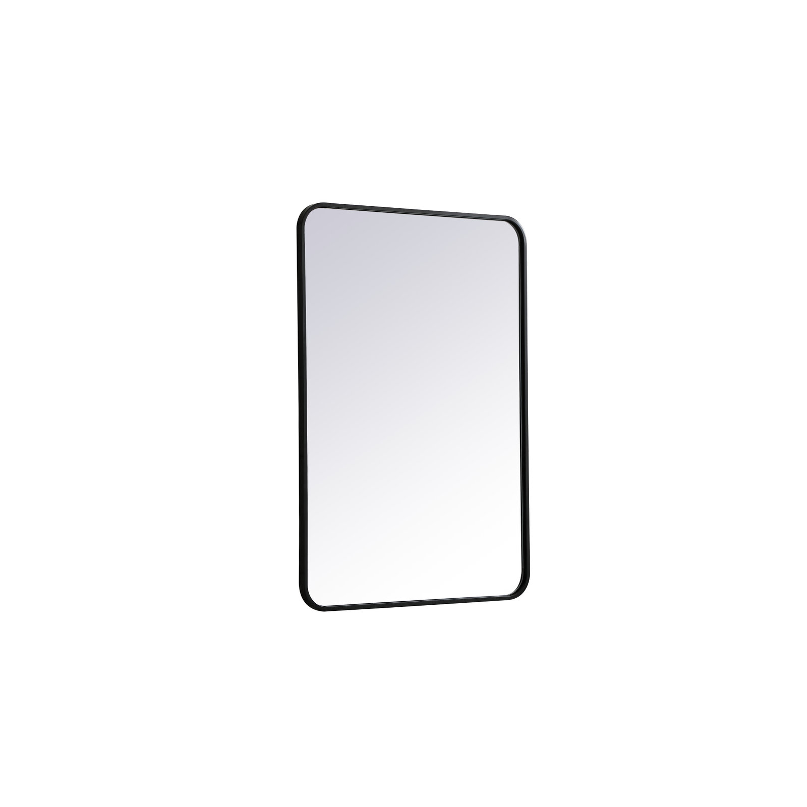 Sabine Metal Rounded Rectangle Wall Mirror, Black, 36" x 24"