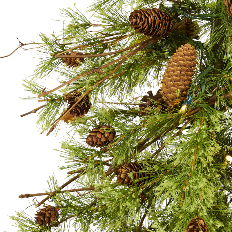 Lighted Artificial Pine Christmas Tree, 5' H