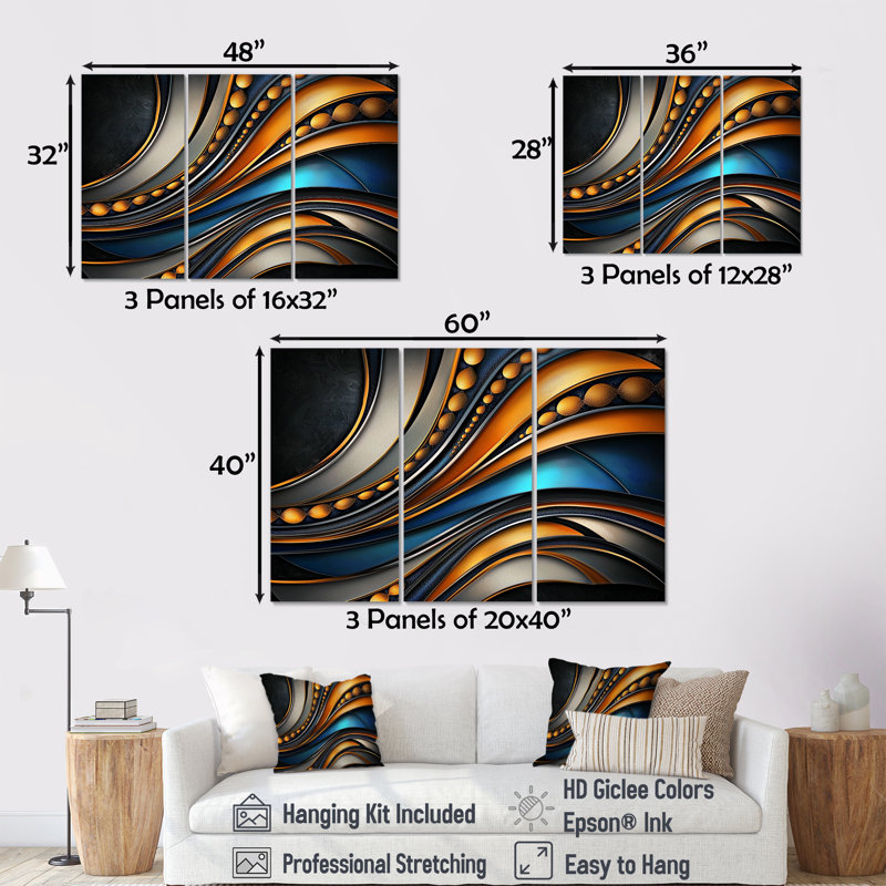 Ensemble de salon Golden Art, 40" H x 60" W, Frameless Print Metal, Ne s’applique pas