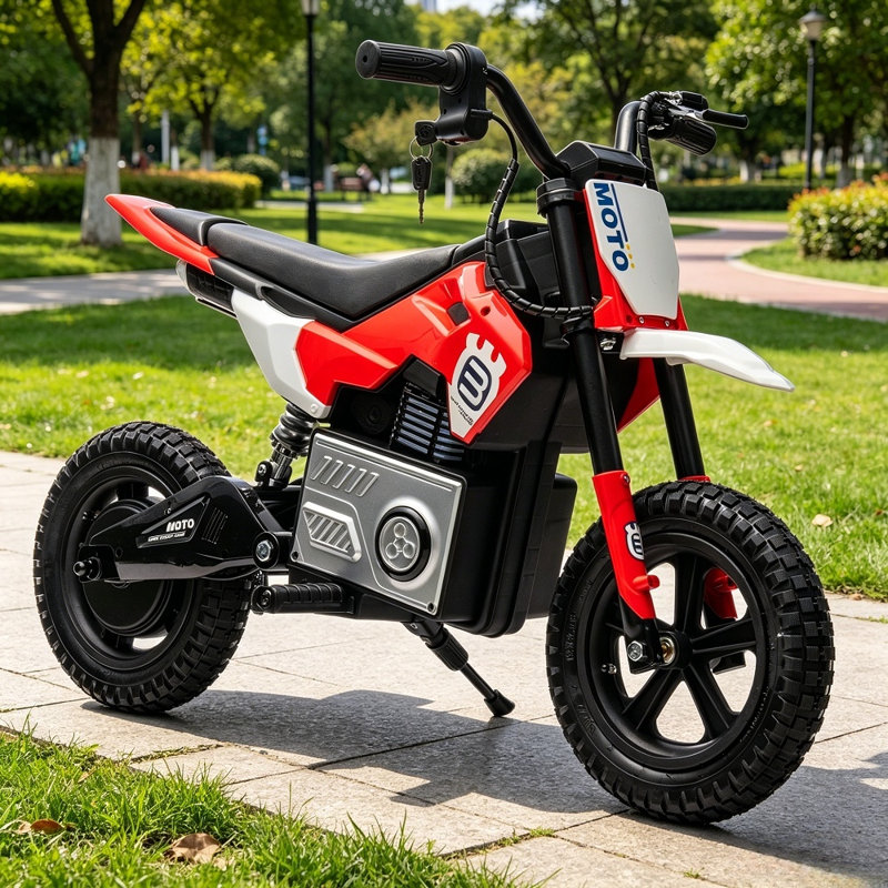 Vélo électrique 200W pour enfants, 5 à 12 ans, Rouge