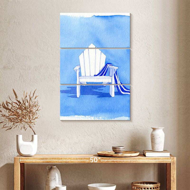Chaise bleue Gillard, H 38 po x l 24 po