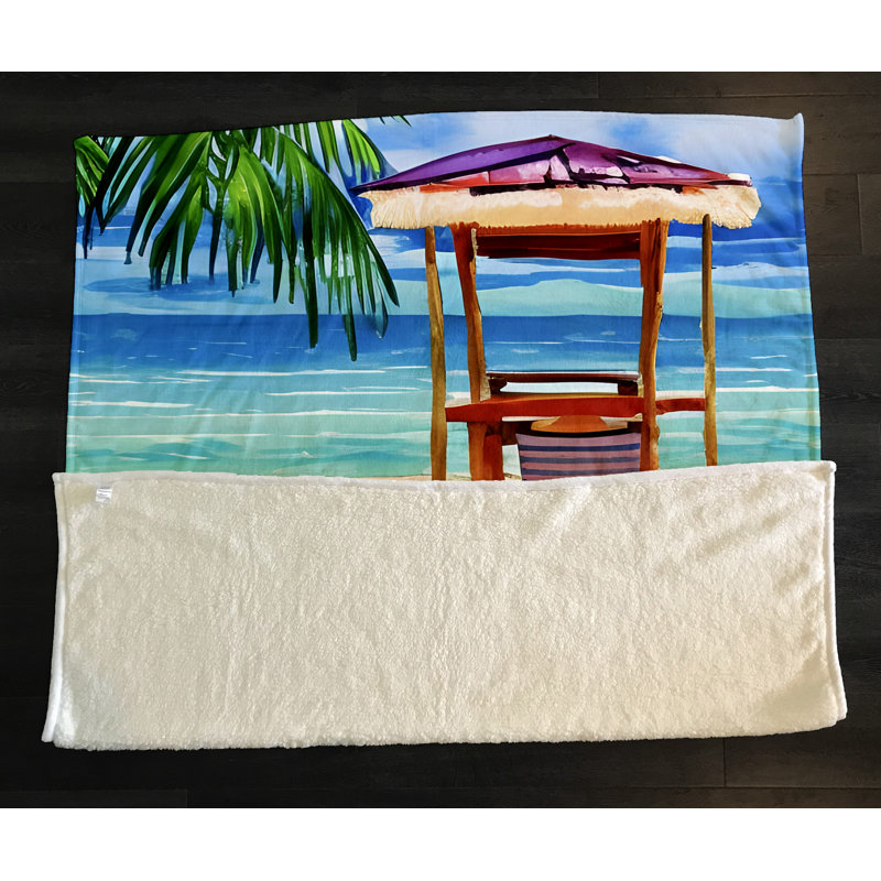 Throw Blanket, 68" W x 80" L, Abstract, Orange/Tan/Blue
