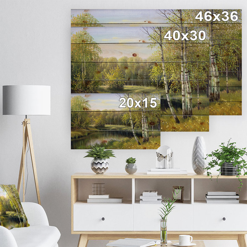 «Quiet Autumn River», reproduction d'art, H 30 po x l 40 po x 1,5 po, Bois