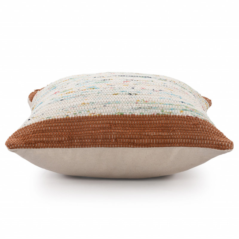  Reversible Pillow Insert, Brown/White Abstract