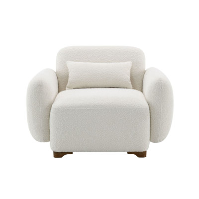 Chaise d'appoint rembourrée en tissu avec 1 coussin décoratif