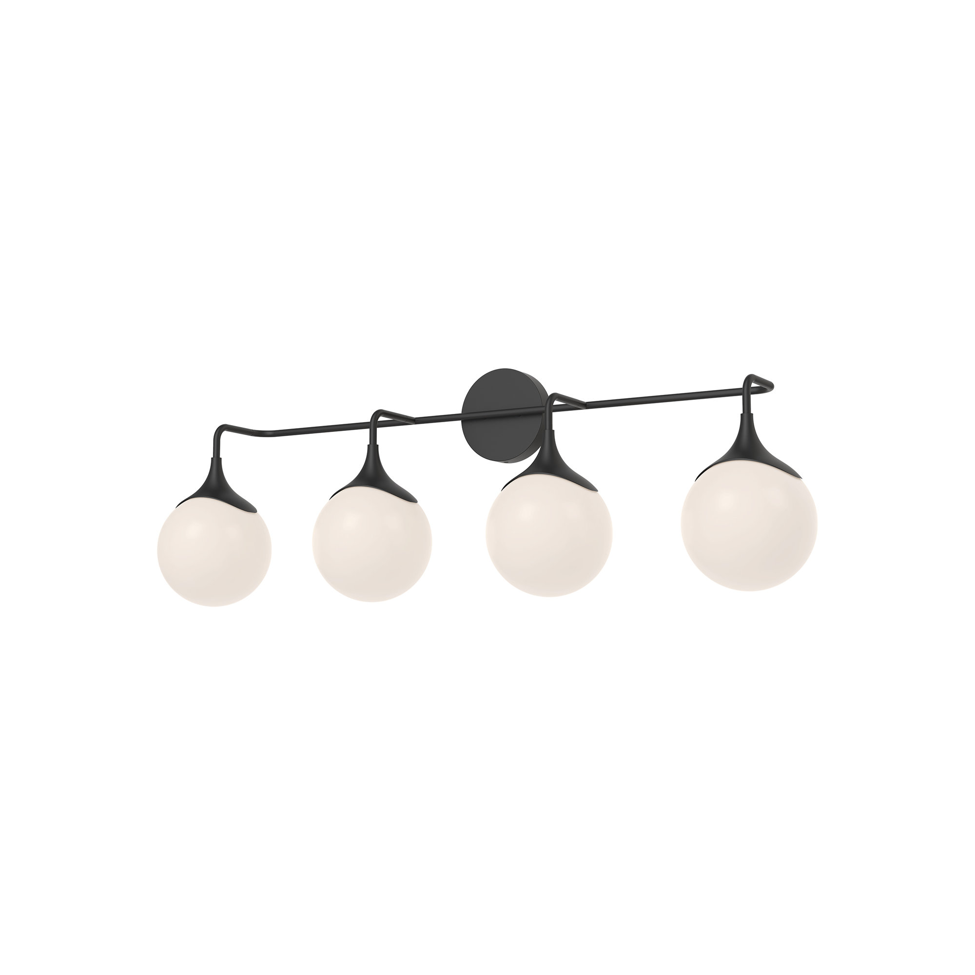 Nedra Frosted Vanity Light, 4, Matte Black