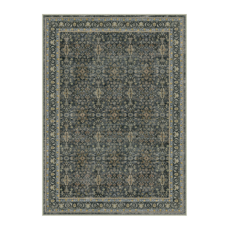 Kellems Vintage Machine Washable Area Rugs For Living Room With Non-Slip Backing, Rectangle 5' x 7'