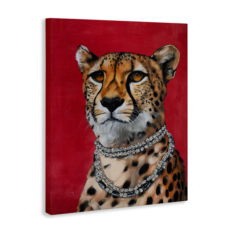  Art mural sur toile "Leopard royauté avec collier" par Svetlana Aleynikova, H 40 po x l 30 po