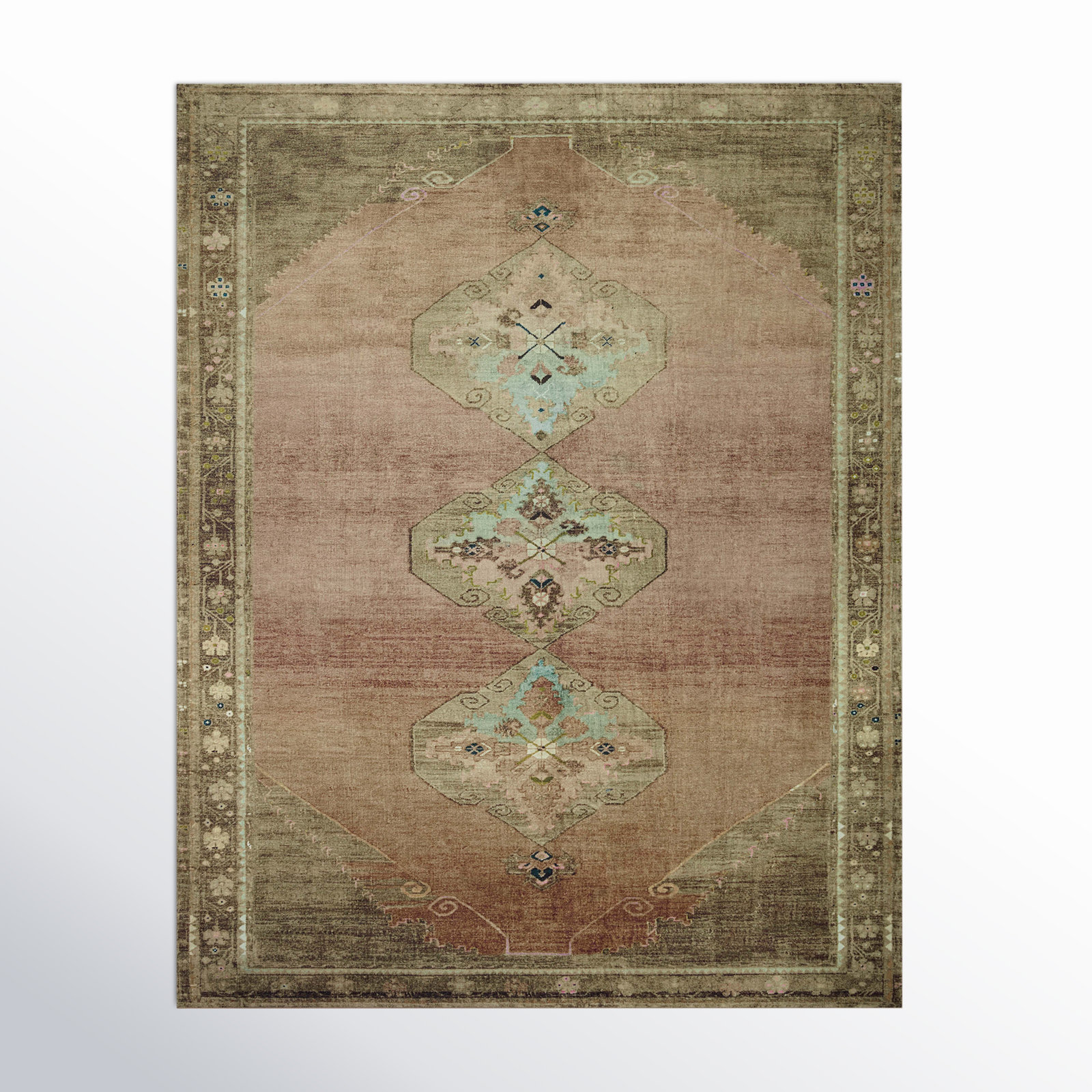 Magnolia Home By Joanna Gaines X Loloi Sinclair Machine Washable Clay / Tobacco Area Rug, Rectangle 2'3" x 3'9"