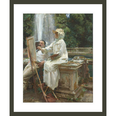 «The Fountain Villa Torlonia Frascati Italy» par John Singer Sargent, impression giclée encadrée