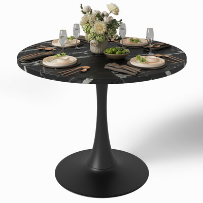 Ensemble de table de salle à manger 5 pièces 35,4 "Mid-Century, ensemble de table de salle à manger pour 4 personnes et 4 chaises rembourrées en tissu Boucle