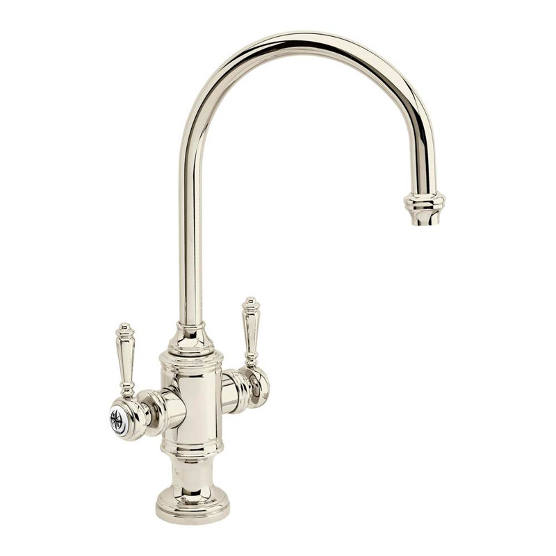 Hampton Two Handle Kitchen Faucet, Polished Nickel