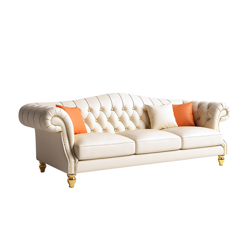 Canapé en cuir American Light, H 35 po x l 88,5 po x P 35,4 po