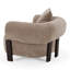 Mota - tissu brun clair moderne + fauteuil d'appoint en chêne brun