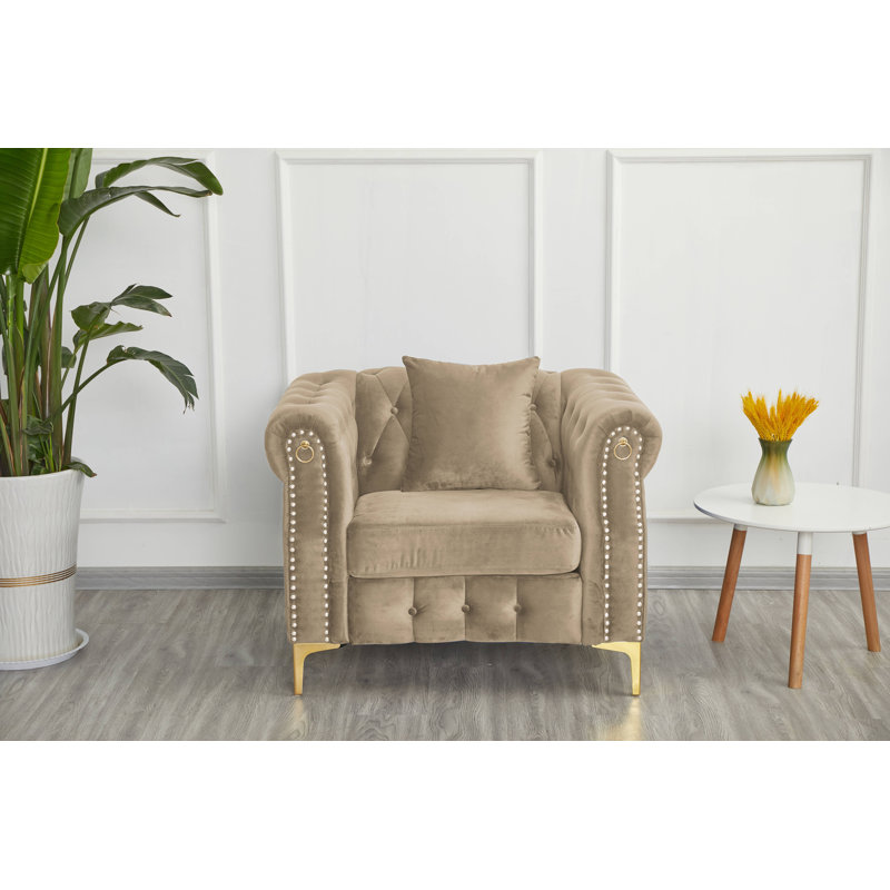  Fauteuil rembourré avec pieds en métal